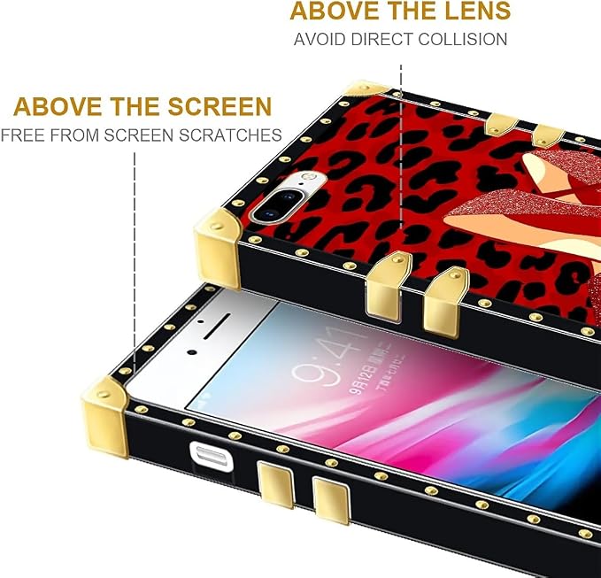 Compatible with iPhone 8 7 SE Case, Elegant High Heels Luxury Golden Decoration - Image 7
