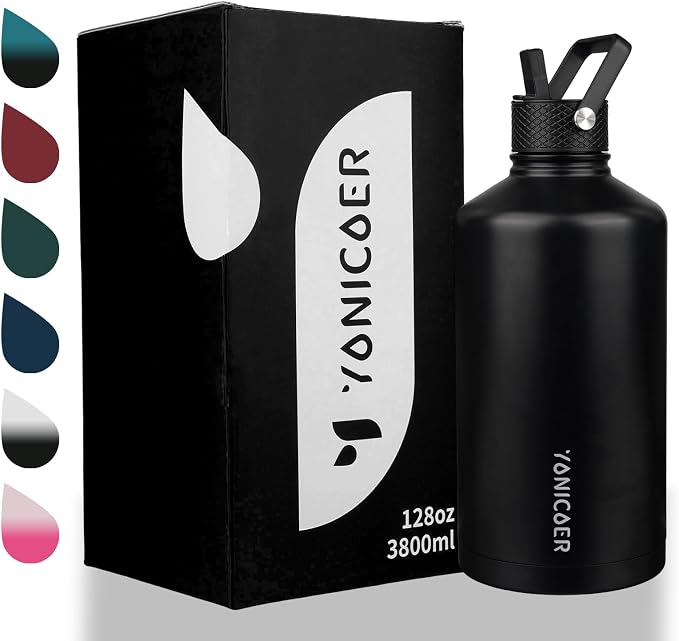 Insulated Water Bottle 128oz, Triple Wall Vacuum Stainless Steel, Leak Proof & - Image 7