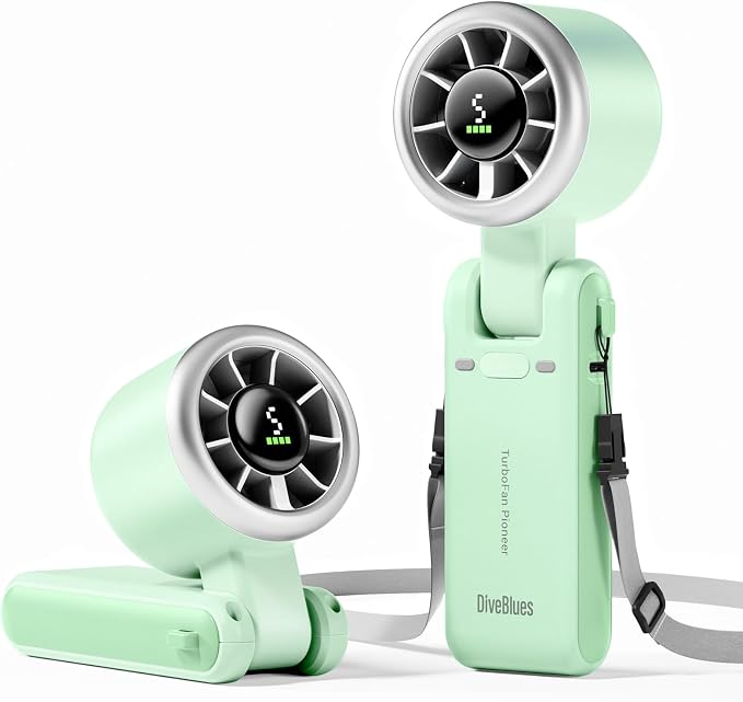 Diveblues Portable Handheld Turbo Fan, 5 Gear Wind, Battery Operated, 3 IN 1 by Diveblues