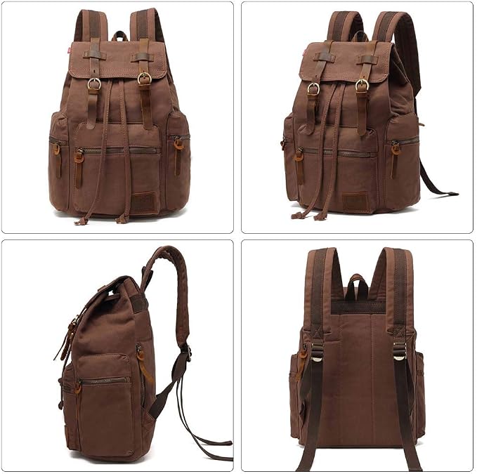 AUGUR High Capacity Canvas Vintage Backpack - Image 4