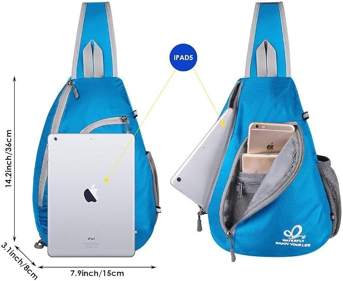 WATERFLY Crossbody Sling Bag Small Water Resistant Backpack Lightweight - Image 3