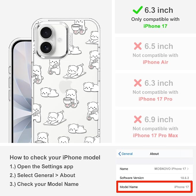 MOSNOVO for iPhone 17 Case, Shockproof Military-Grade Protection 6.6ft Drop - Image 2