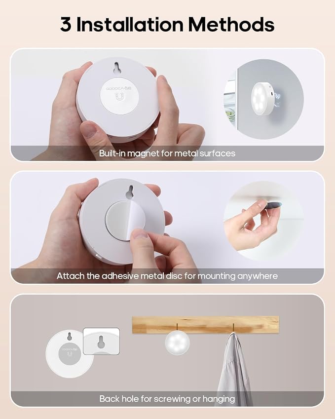 GOODEA.fun Puck Lights with Remote, 13 RGB Colors LED Under Cabinet Light - Image 6