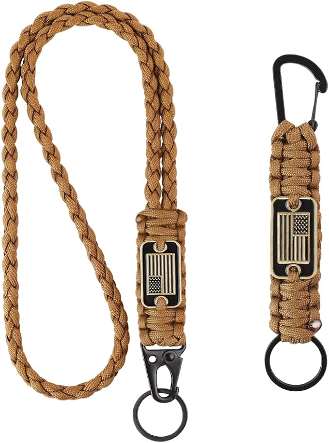 2pcs Heavy Duty Braided Paracord Lanyard Keychains by VNVETYTO