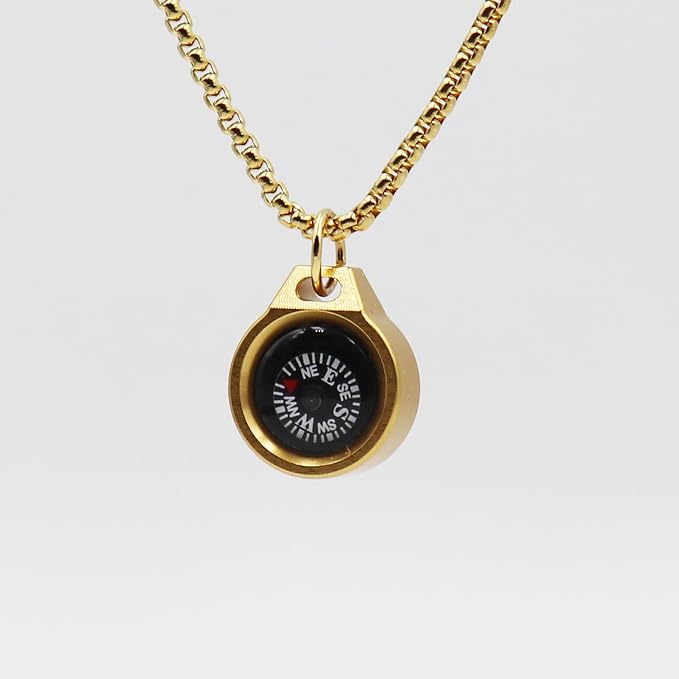 Engraved Compass Necklace, Navigation Compass Necklace - Image 2