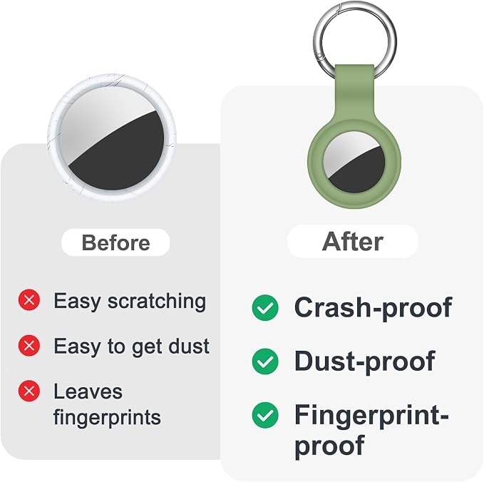 Linsaner Case for AirTag 2nd Gen & 1st Gen, Silicone Holder Keychain Key Ring - Image 2