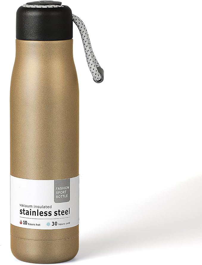 Water Bottle with Portable Lid Metal Vacuum Insulated Stainless Steel | by Dusgut