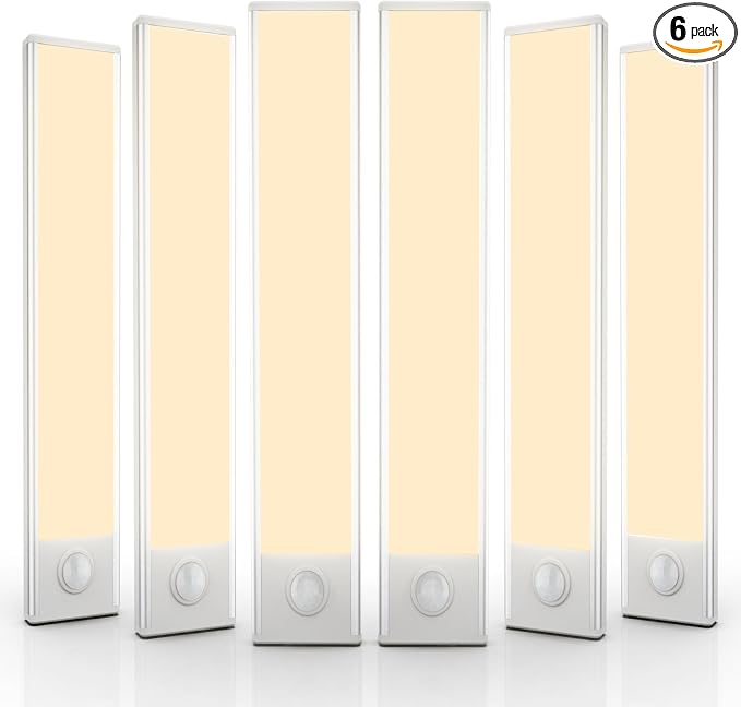 6 Pack Under Cabinet Lighting Wireless, 58 LED Rechargeable Battery Motion by BuyNow
