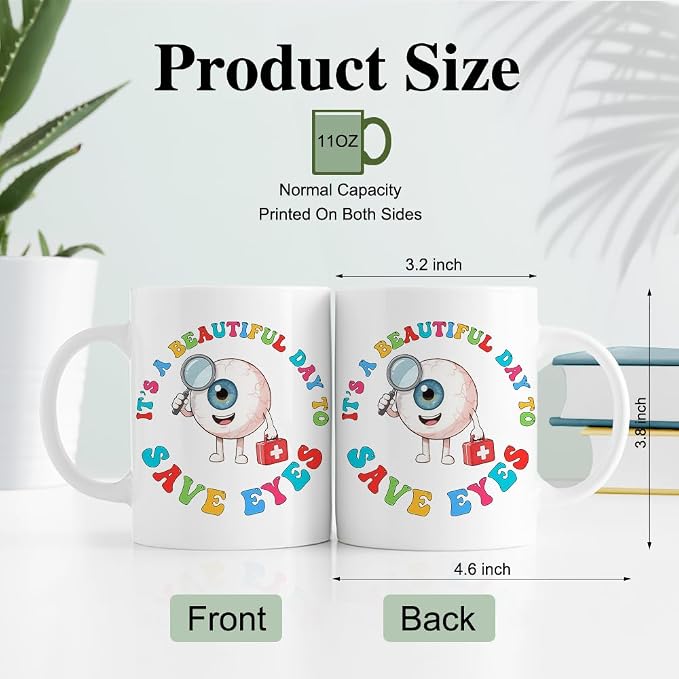 RZHV It's Beautiful Day To Save Eyes Funny Coffee Mug, Thank You Birthday Gifts - Image 2