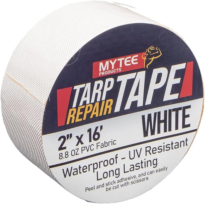 Mytee Products 2" x16' White Vinyl Tarp Repair Tape Kit – Heavy Duty 8.8oz Peel - Image 7