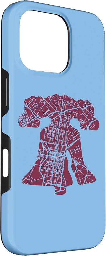 Philadelphia Street Map Liberty Bell Vintage Maroon Philly Case - Image 3