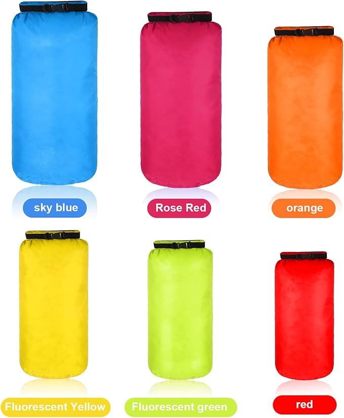 Shappy 6 Pcs Waterproof Dry Bag Set Ultralight Stuff Sack 20/15/10/8/5/3L - Image 4