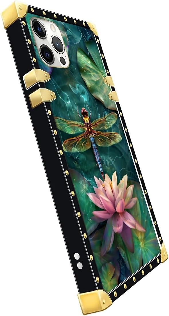 Compatible with iPhone 11 Pro Max Case, Colourful Dragonfly Pink Lily Pads - Image 4