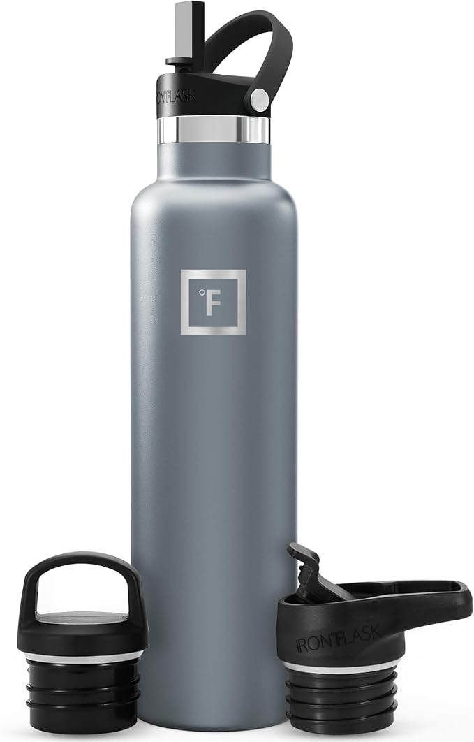 IRON °FLASK Camping & Hiking Hydration Flask - 24 oz Graphite by IronFlask