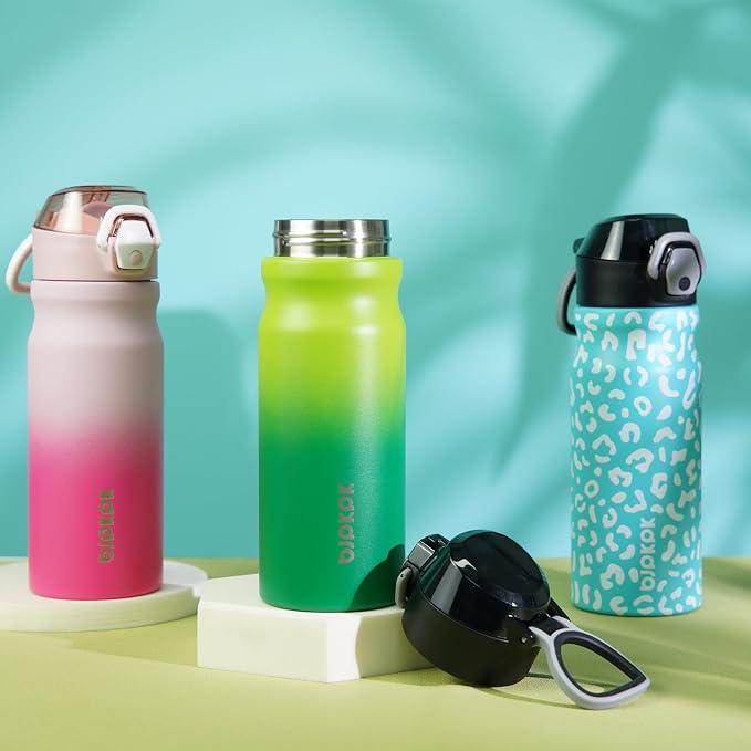 BJPKPK Water Bottle with Straw 18oz Insulated Water Bottles Reusable Stainless - Image 5