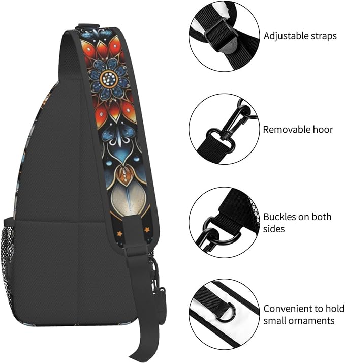 Mandala Sling Bag For Women Men Fashion Backpack Crossbody Mandala Shoulder Bag - Image 5