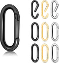 12Pack Large Oval Keyring, Metal Carabiner Spring Snap Hooks Clip by CooBigo