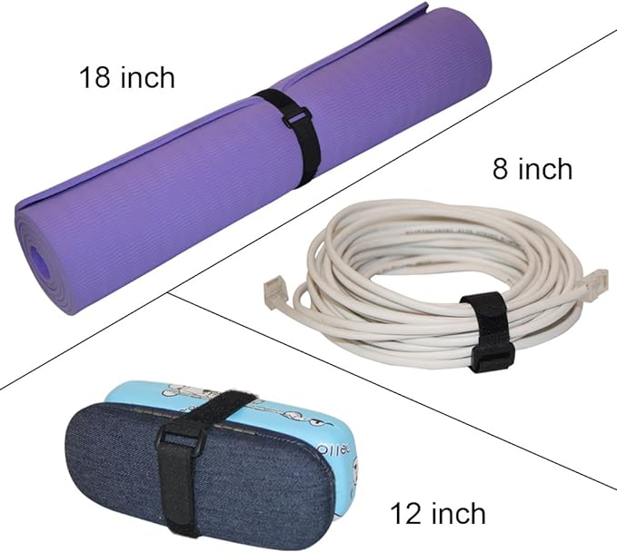 YiwerDer Reusable Fastening Cable Straps and Cable Ties Set 20 Pack, Adjustable - Image 5