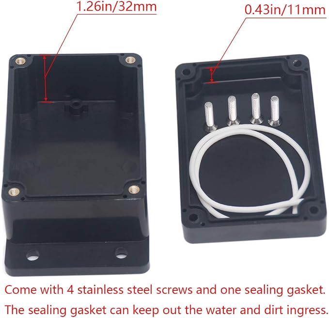 2pcs Project Box ABS Black Electrical Boxes IP65 Outdoor Waterproof Box - Image 5