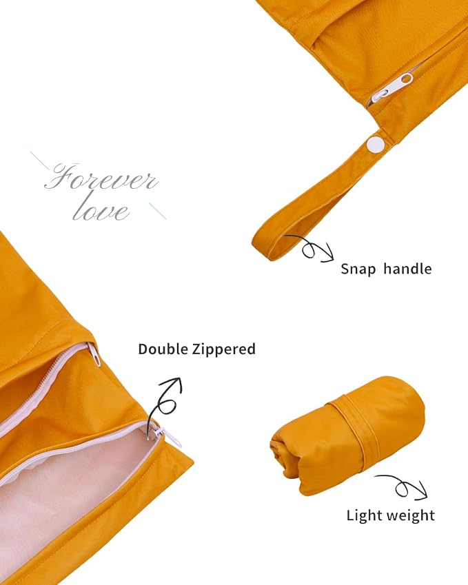 ALVA ALVABABY 3 Cloth Diaper Wet Dry Bags Waterproof Reusable - Image 2