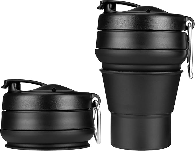 Collapsible Coffee Cup, 16 OZ 480ml Large Silicone Folding Camping Mug by EASYXQ