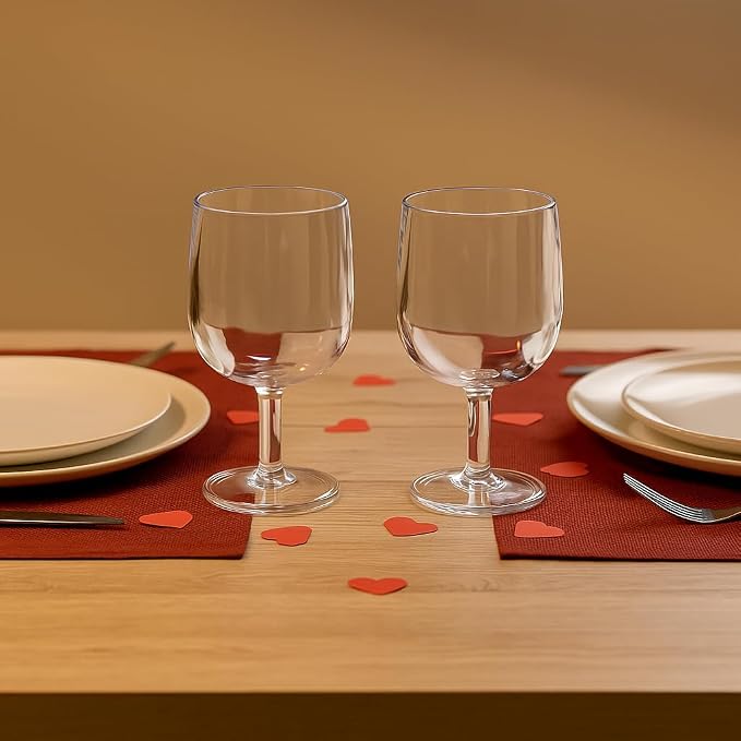 KX-WARE Classic Acrylic All-Purpose Wine Glasses, 12-ounce Plastic Stem Wine - Image 3