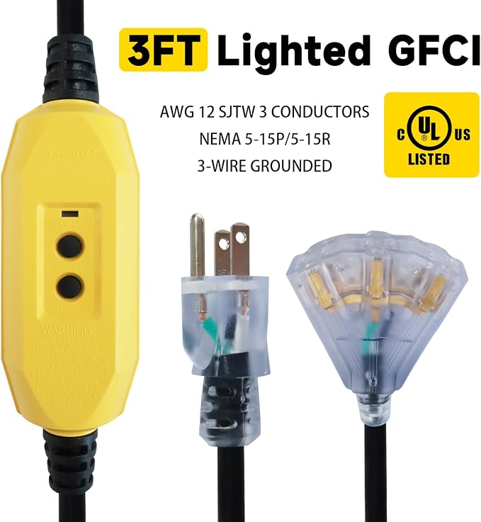 EP 3 Ft Lighted GFCI Extension Cord - Image 7