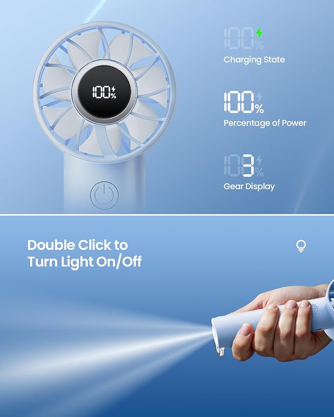 Gaiatop Portable Mini Fan, 3 Speed Handheld Fans - Image 6
