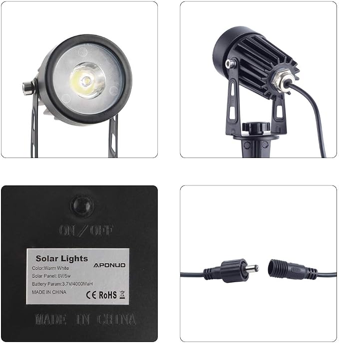 APONUO Metal Solar Spot Lights Outdoor - Image 6