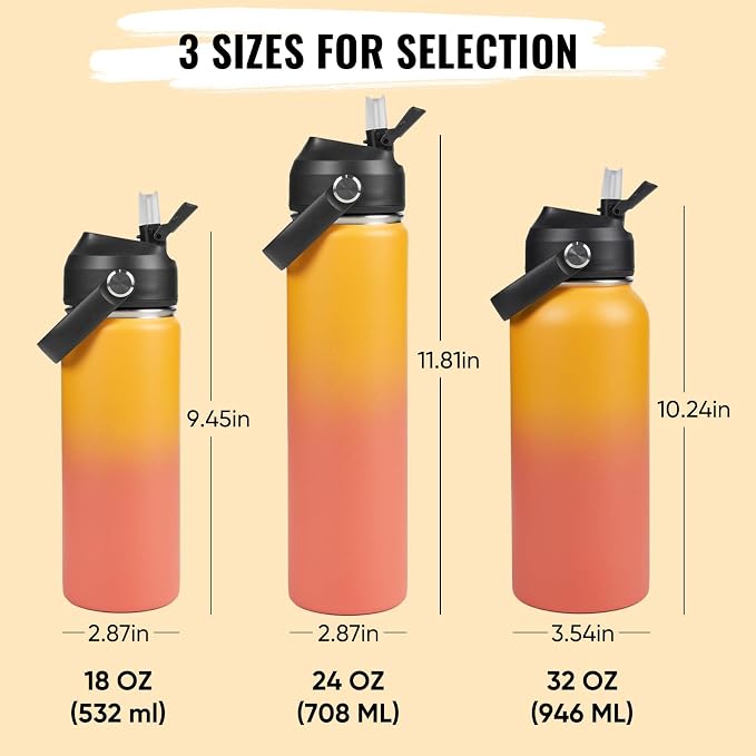 Fijinhom 32oz Insulated Stainless Steel Water Bottle, Wide Mouth Double Wall - Image 2