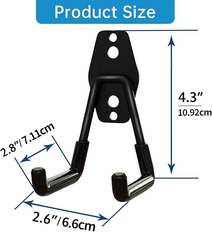 GeeWatom 2 Pack Garage Storage Utility Hooks，Garage Garden Tool Organizer，Steel - Image 2