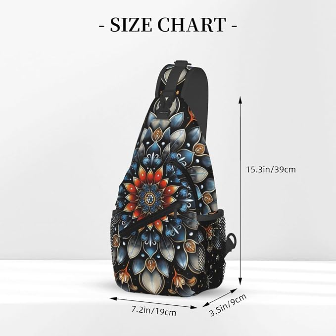 Mandala Sling Bag For Women Men Fashion Backpack Crossbody Mandala Shoulder Bag - Image 3