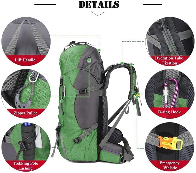 Bseash 60L Waterproof Hiking Camping Backpack - Image 4