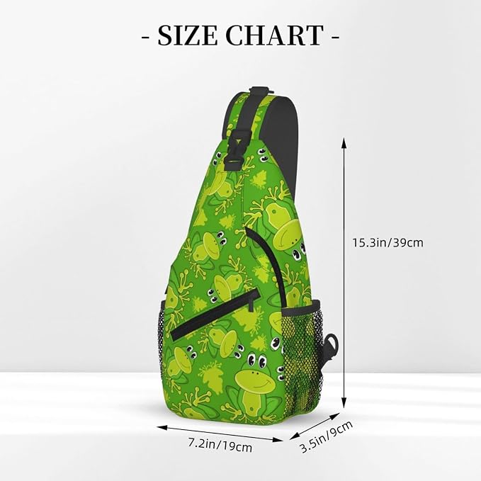 Cute Cartoon Frog Sling Bag For Women Men Funny Frogs Backpack Crossbody - Image 3