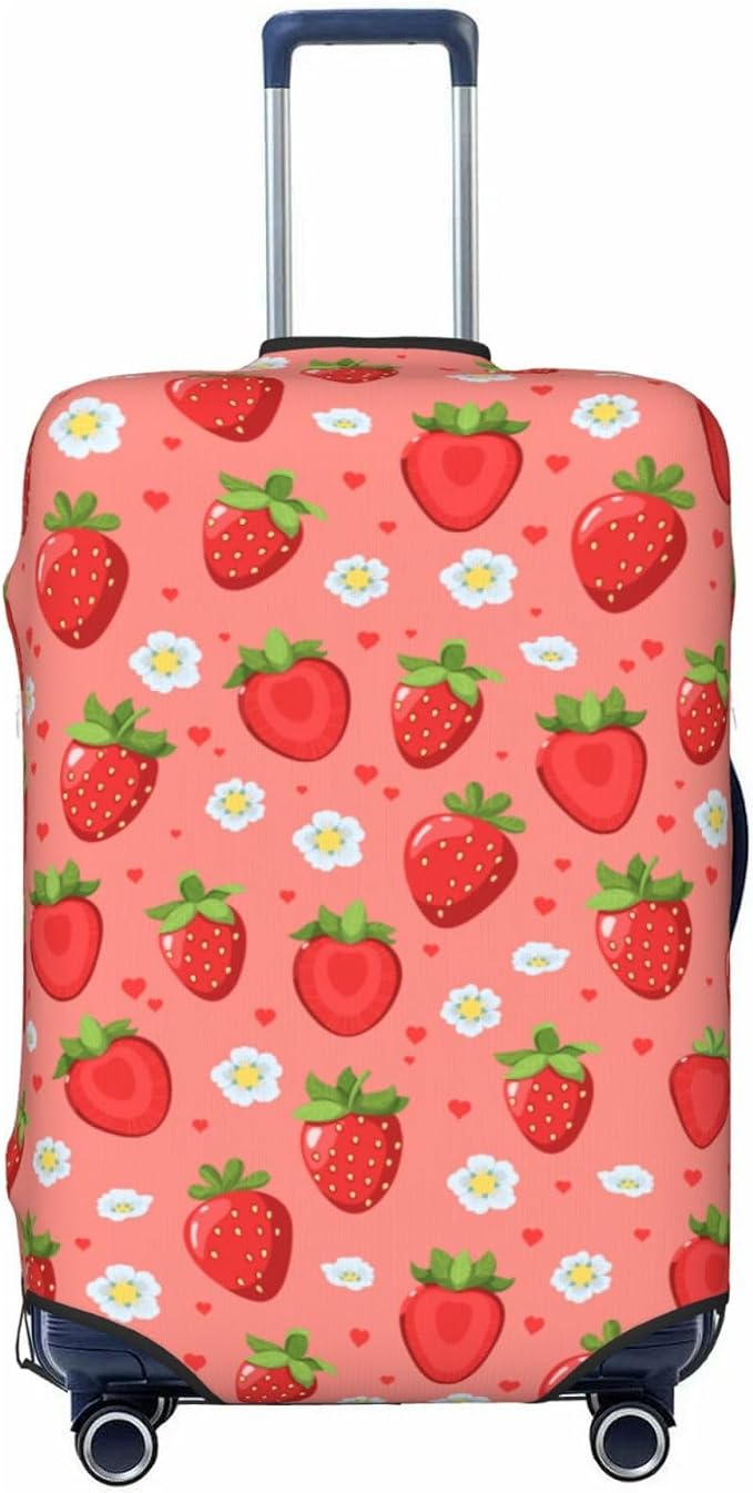 Cute Strawberry and Floral Print Elastic Luggage Cover, Suitcase Protector by XBFCDN