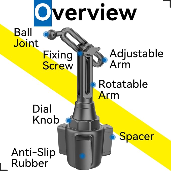 for Garmin GPS Car Mount Cup Holder Replacement 17mm Ball Mount - Image 7