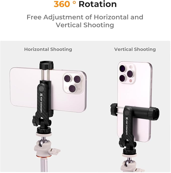 K&F CONCEPT Phone Tripod Mount, Universal Smartphone Adapter - Image 4