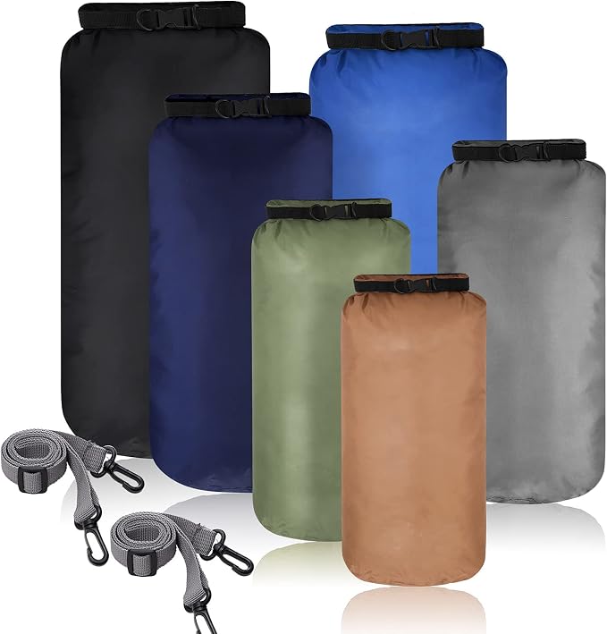 Shappy 6 Pcs Waterproof Dry Bag Set Ultralight Stuff Sack 20/15/10/8/5/3L by Shappy