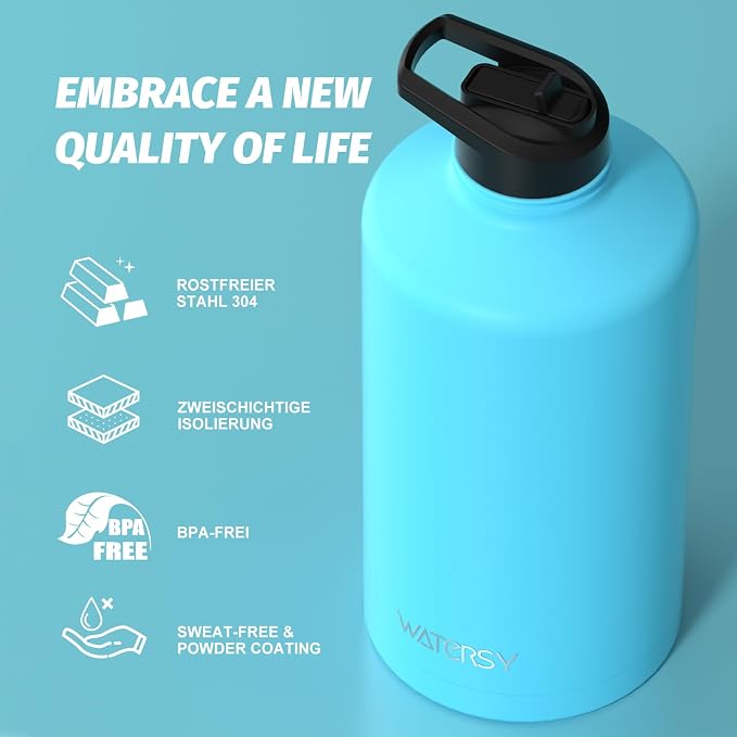 1 Gallon Water Bottle Insulated, BPA Free&Leak Proof, 128oz Stainless Steel - Image 8