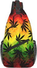 Marijuana Leaves Sling Bag For Women Men Fashion Print Backpack Crossbody by Unknown