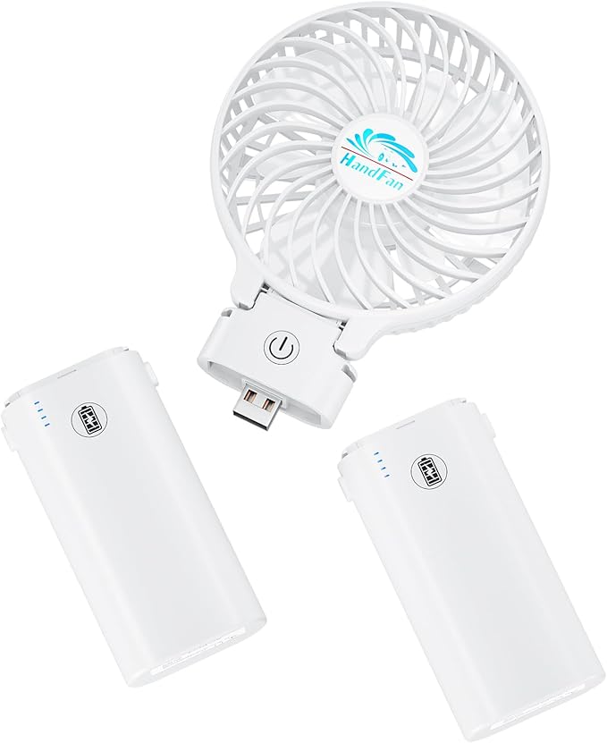 HandFan 10400mAh Portable Hand held Fan, 40Hrs Long-Lasted Hand Fan Rechargeable by HandFan