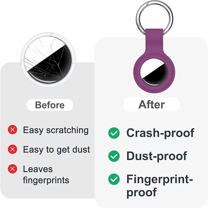 Linsaner Case for AirTag 2nd Gen & 1st Gen, Silicone Holder Keychain Key Ring - Image 6