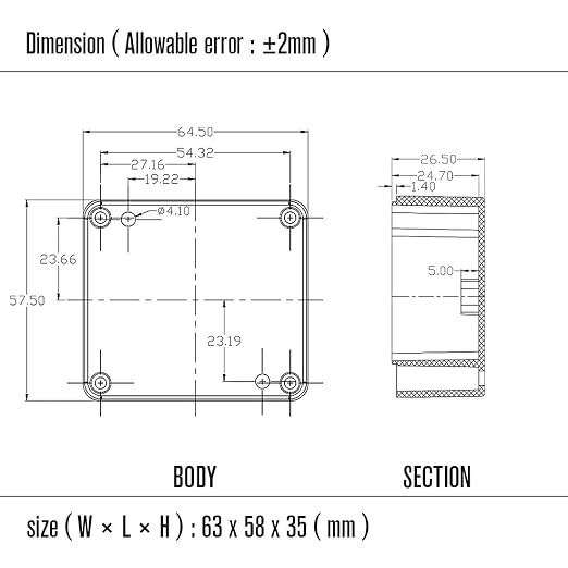 LeMotech Electrical Box ABS Plastic Project Box IP65 Waterproof Junction Box - Image 8