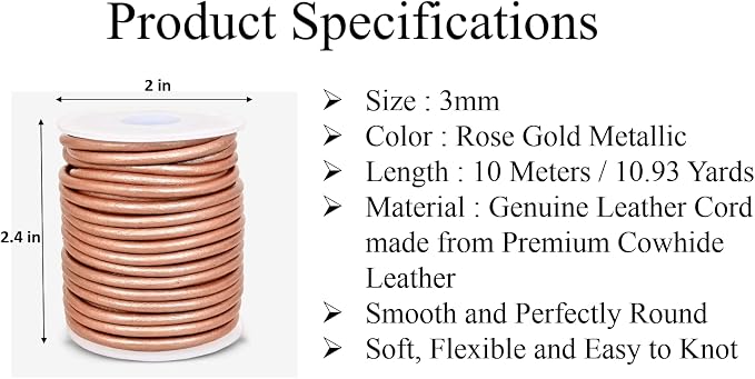 GENIQUE Real/Genuine Round Leather String Cord - Image 3