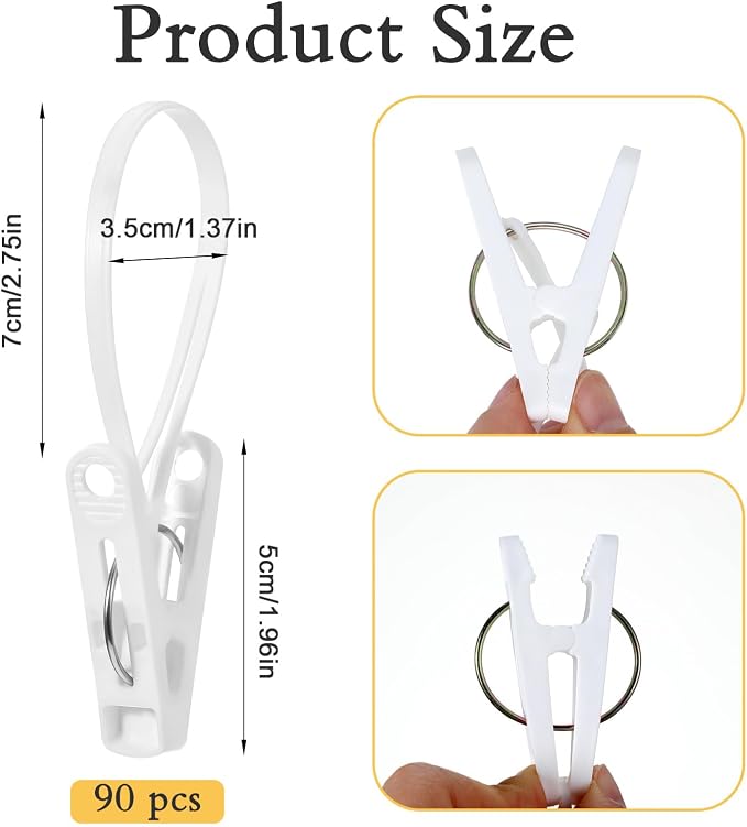 90 Pack Multi-Purpose Laundry Hooks Hanging Clips Bulk - Image 5
