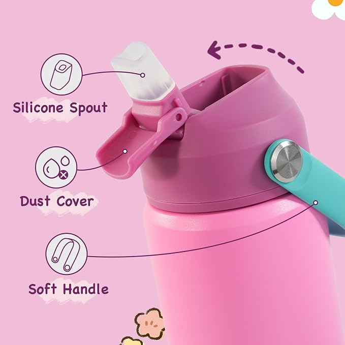 Kerilyn 12oz Kids Water Bottle, Stainless Steel Insulated Water Bottle - Image 3