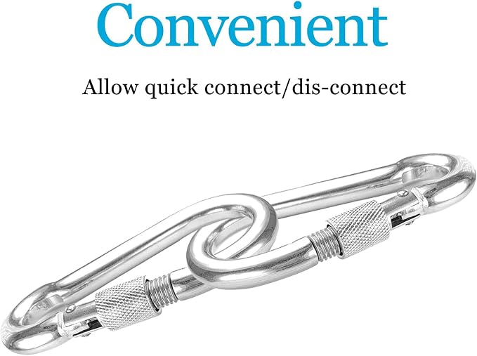 Locking Carabiner Clips, Stainless Steel Spring Snap Hook Locking Carabiner - Image 4