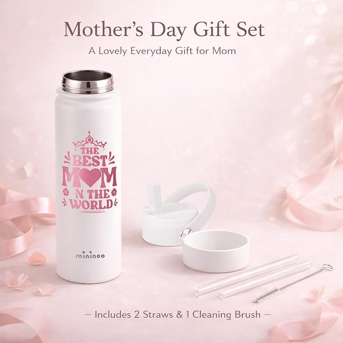 mininoo Mothers Day Gifts for Mom, 24 oz Insulated Stainless Steel Water Bottle - Image 2