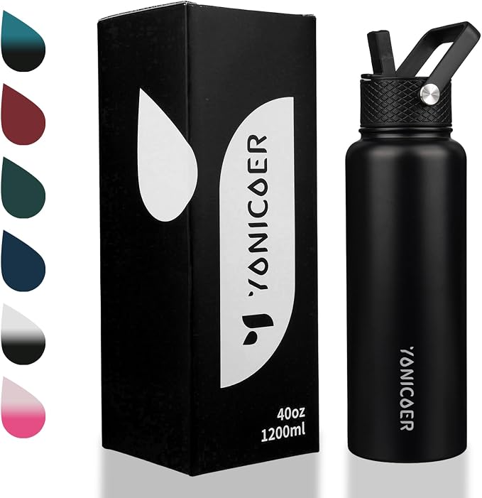 Insulated Water Bottle 40oz, Triple Wall Vacuum Stainless Steel, Leak Proof & - Image 7