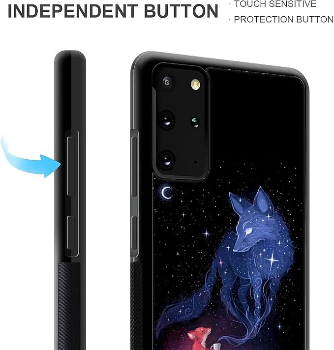 for Samsung Galaxy S20 Plus Case, Galaxy Fox Wolf Pattern Graphic Design Girl - Image 3